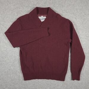 Men's Burgundy Shawl Collar Sweater - Schott Bros.